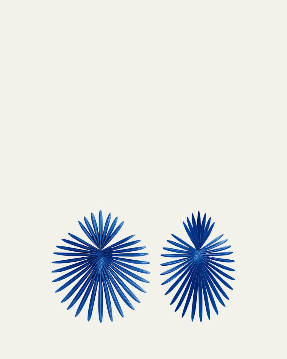 Medium Palma Blue Titanium Earrings